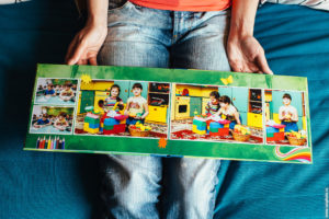Пример разворота фотоальбома на выпускной в детском саду - фотографии в интерьерах детского сада